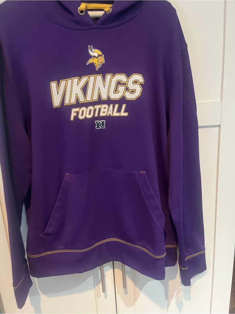 NFL Purple Vikings Crewneck Sweatshirt with Gold Logo
